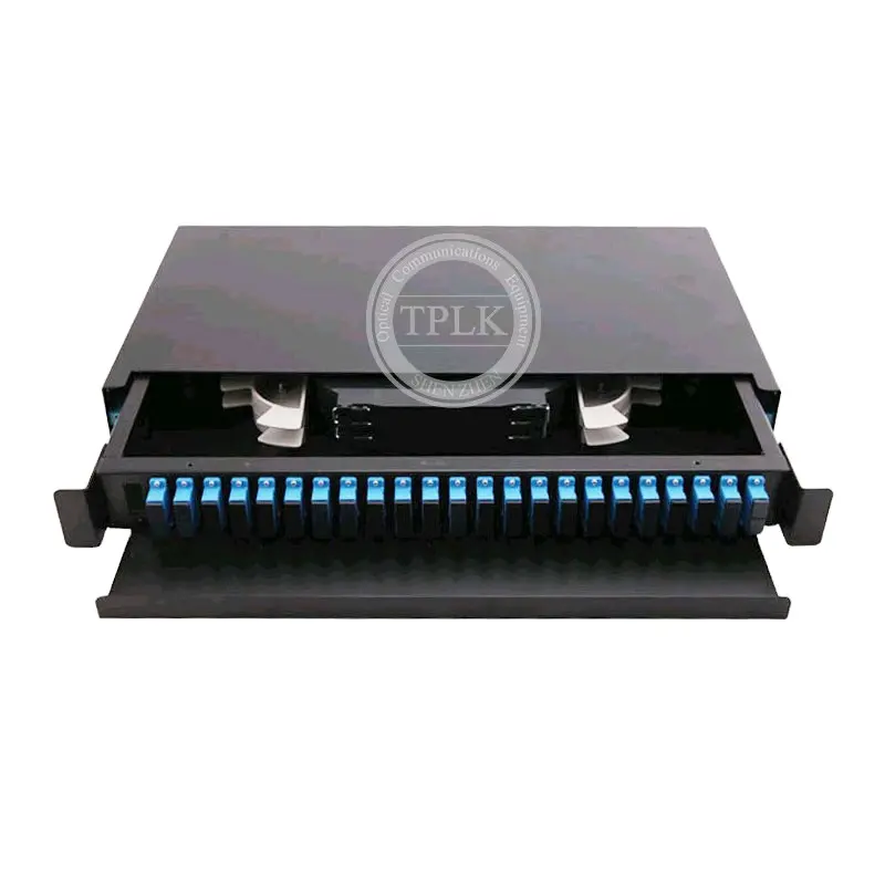 High Quality Drawer Type 1u 2U 19インチ12 24 48 Core端子Box Rack Mount 24ポートFiber Optical Patch Panel