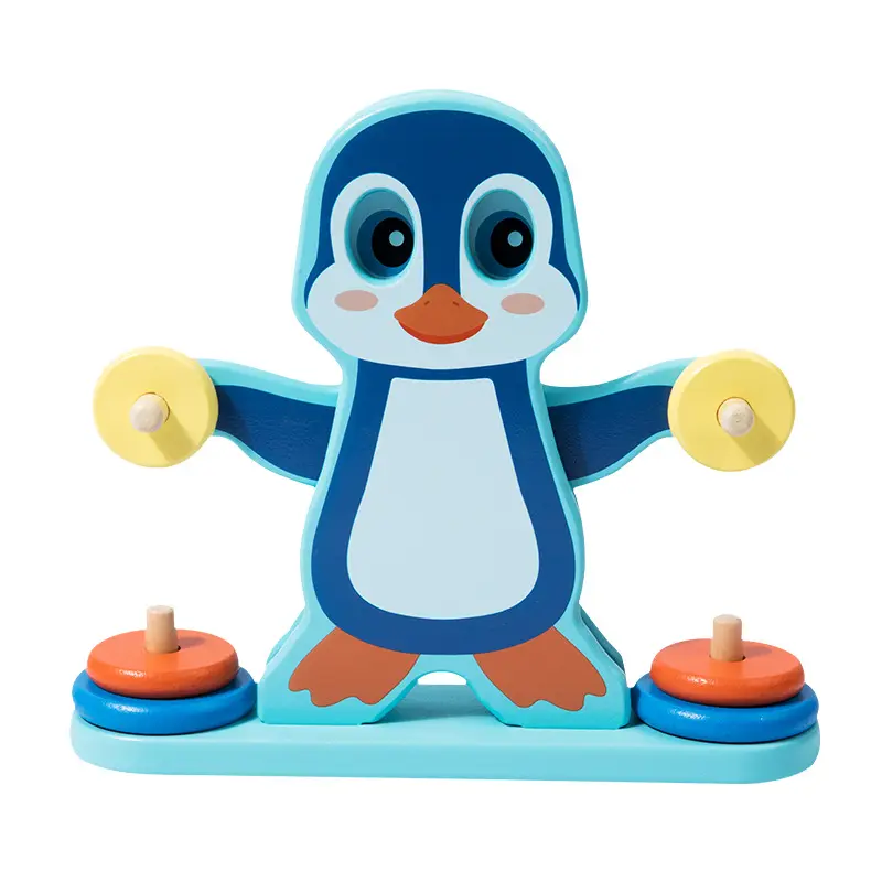 Gioco di scala di equilibrio pinguino in legno per il gioco di puzzle di aggiunta e sottrazione aritmetica di educazione precoce dei bambini