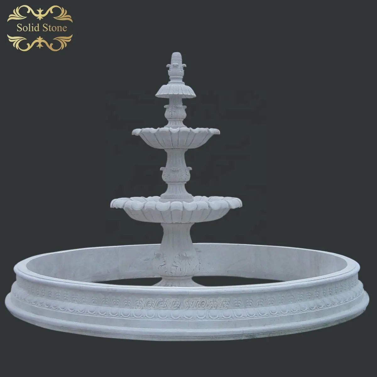 Classico di design su misura di giardino di casa decorativo in marmo bianco 3 tier fontana di acqua