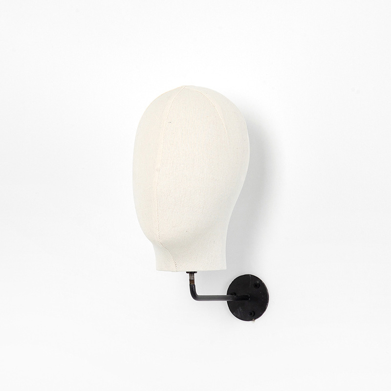 Off-white thick linen fabric + black rod 15cm