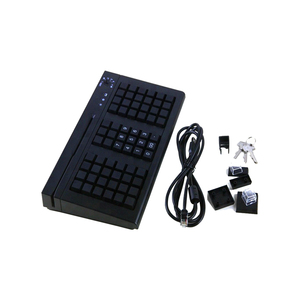 高品质薄膜66键迷你POS可编程键盘，带读卡器KB66M