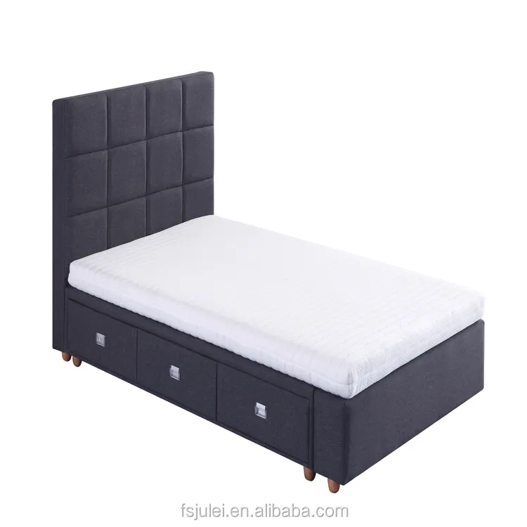 Comodidad personalizada, cama tapizada de tamaño completo plegable moderna, imagen rogin con cabecero