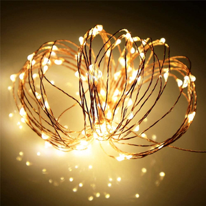 10m 100Led 3AA temporizador 6-18 Cadena de Luz Cobre plata alambre batería funciona con energía luz Led para Navidad decoración del hogar