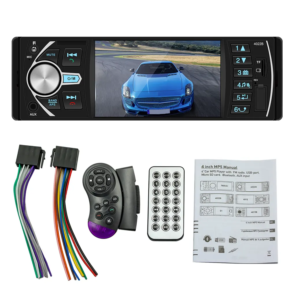 4 pollici BT Stereo 1 Din autoradio lettore Video multimediale per auto lettore MP3 MP5