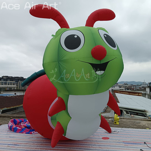 4mL Smiling Inflatable Rotten <strong>Apple</strong> with Giant Worm Cartoon Model for Outdoor Event Decoration and Advertising Display