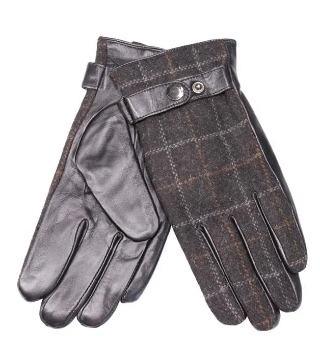 Dos de la main coupe-vent chaud gants hommes hiver extérieur cyclisme gants en cuir véritable noir confortable en peau de mouton 10 paires CN;ZHE