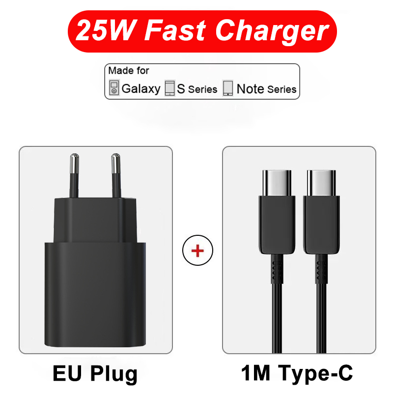 EU Plug+1M Type-C(Black)