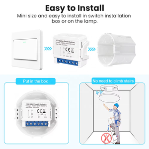 Módulo de interruptor inteligente SLS Zigbee 1 Gang Tuya 10A Relé Control remoto inalámbrico Sin cable neutro Compatible con Google Home Alexa - Product Image 6