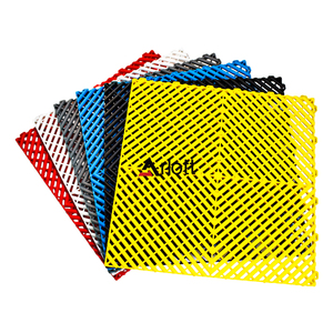 Modular Anti-Slip Interlocking Garage Floor Tiles PP Plastic Flooring Mats for Car Detailing Shop Workshop Anti-Skid Flooring