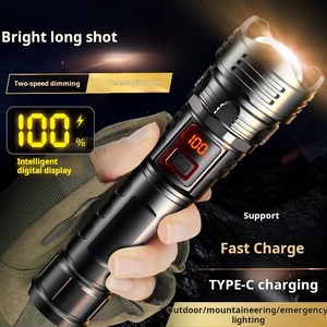 Xinsite mới nhất 3000 lumens Zoomable ABS nhựa ngoài trời ngọn đuốc trắng Laser <span class=keywords><strong>LED</strong></span> khẩn cấp Đèn pin LCD hiển thị điện kỹ thuật số - Product Image 2