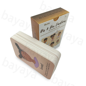 Eko-frinedly baskı dayanıklı eğitim çocuk öğrenme çok duyusal onun ve onun duygular flaş kartları çocuklar için özel - Product Image 6