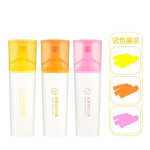 1*6色防污荧光笔，用于按键笔记大容量粉彩标记，时尚设计墨水0.5厘米大胆笔尖