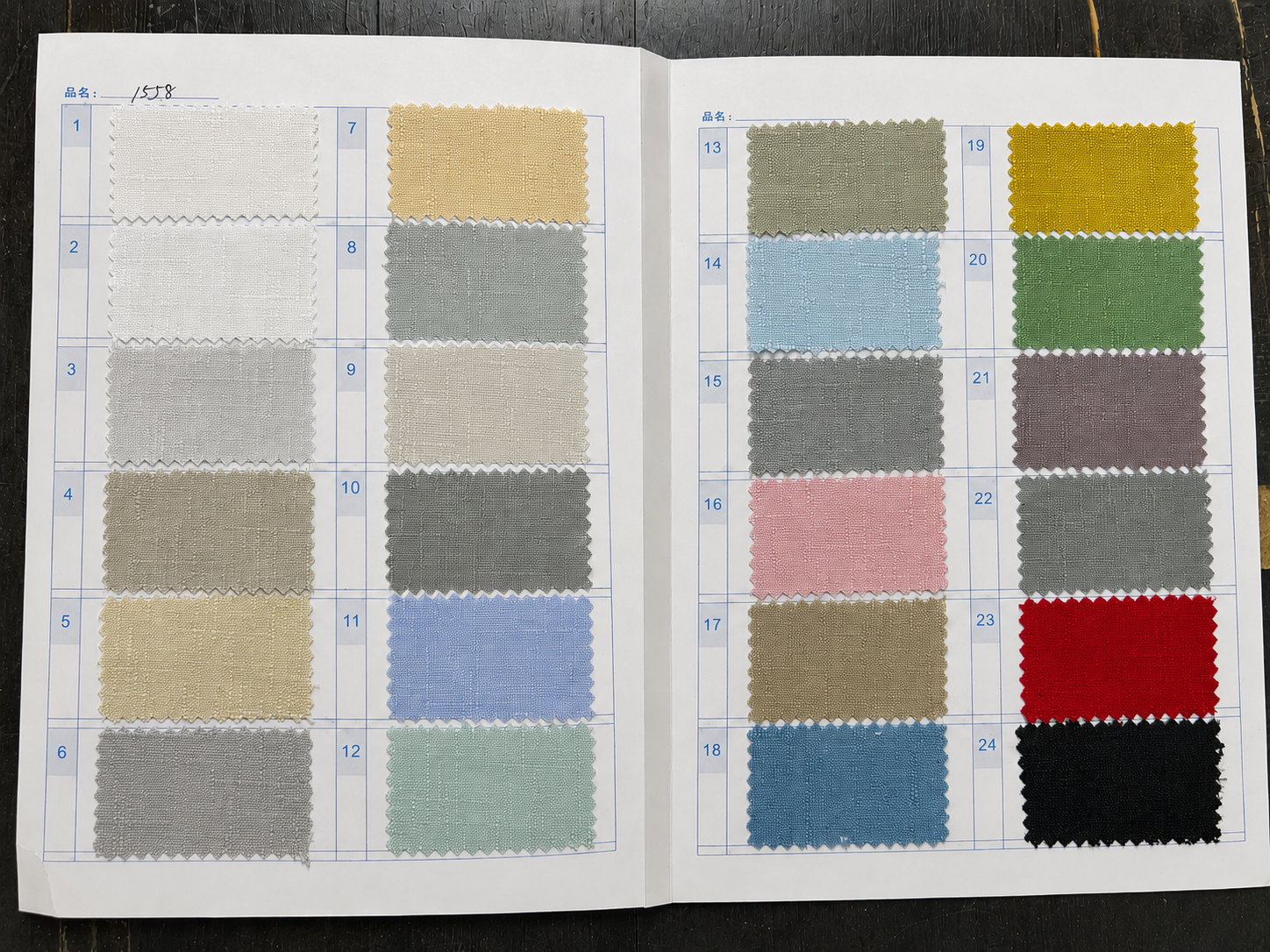 Faux Linen Color Card