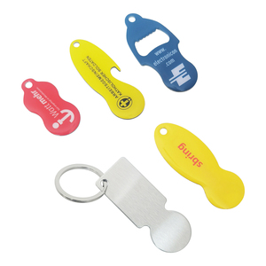 Europe Market Shopping Trolley Cart Release Token Keychain Beer Opener with CMYK Printing Epoxy Coating Germany <strong>Euro</strong> Coin <strong>Holder</strong> - Product Image 5