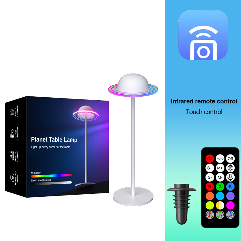 Lampe de table planète blanche