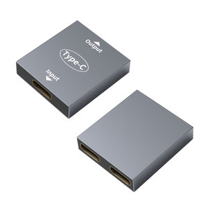 USB-C adattatore in alluminio femmina-femmina convertitore da uno a due di tipo c supporta la ricarica rapida e il trasferimento dei dati. - Product Image 2