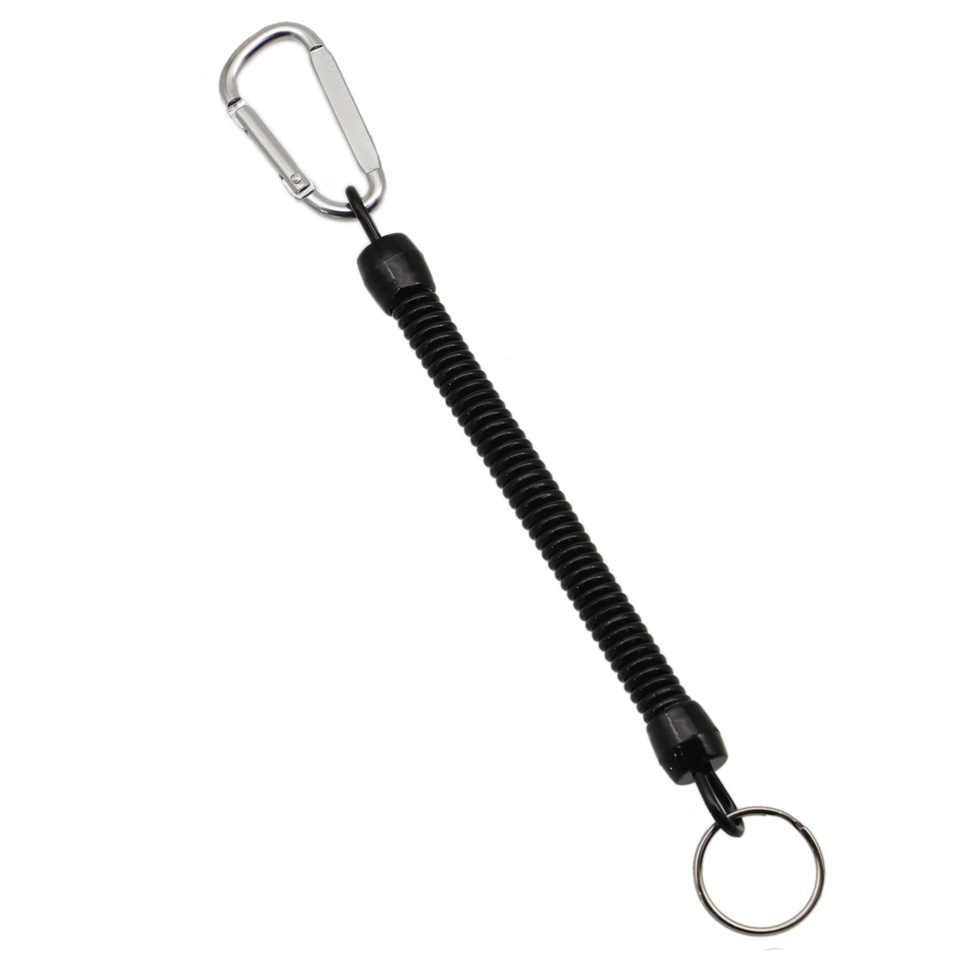 Silver buckle, black rope, iron ring