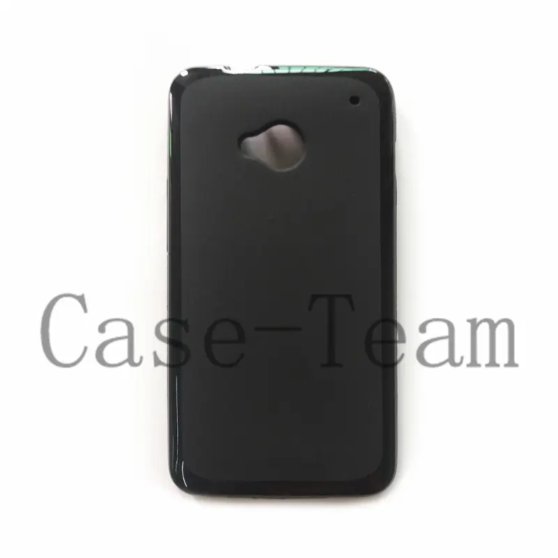 Produsen grosir casing TPU Matte penutup belakang lembut buram casing ponsel silikon untuk HTC One M7 hitam