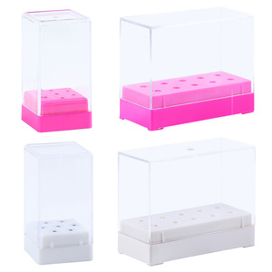 Fábrica mejor estilo mixto acrílico transparente pulidor de uñas broca soporte herramienta de manicura broca pantalla caja de almacenamiento - Product Image 4