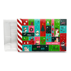 24 gün noel noel geri sayım Advent takvim köpekler için kabartmalı baskı ile geri dönüşümlü malzeme Pet köpek bakımı hediye kutusu - Product Image 2