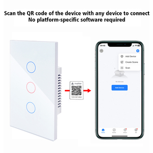 Interruptor inteligente Matter Alexa Google Control inteligente Escanear código QR para conectar el interruptor de luz táctil No requiere aplicación - Product Image 2