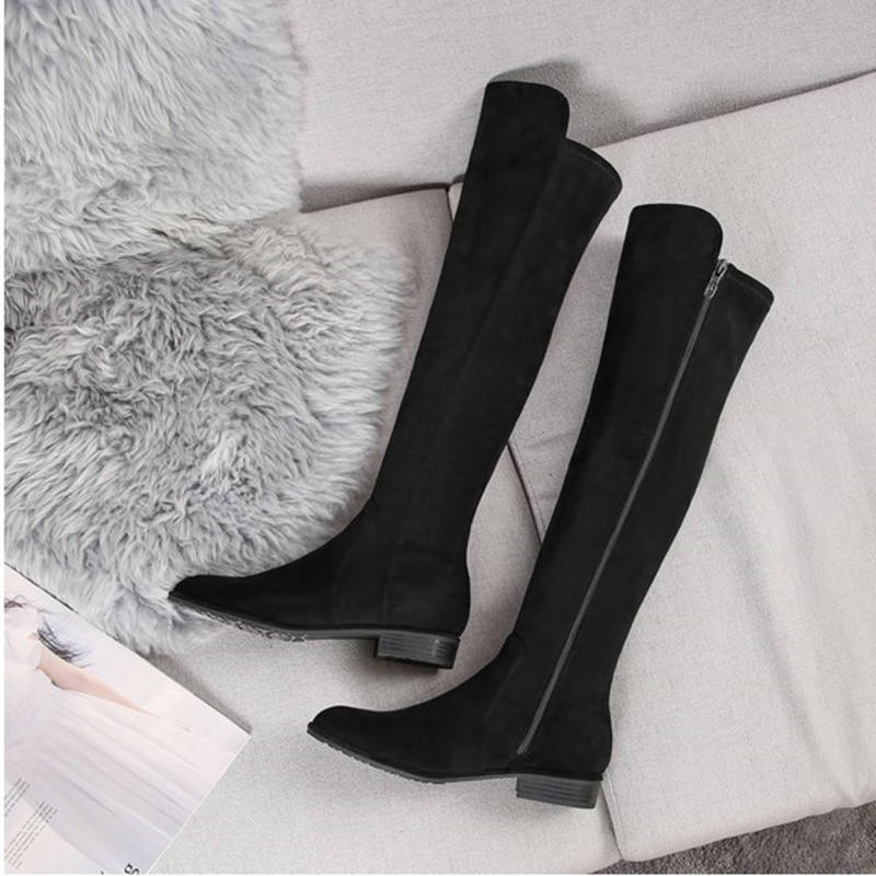 Black suede 4.5cm zipper