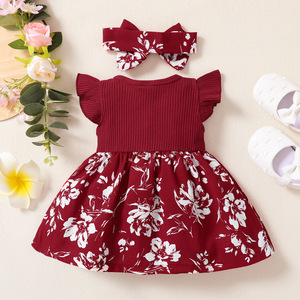 儿童精品服装新来中国服装女童蕾丝可爱蝴蝶结连衣裙名称图片: