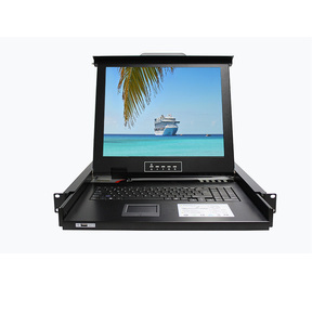 4 puertos VGA LCD KVM 19 pulgadas 1U montaje en rack kvm interruptor 4 Entrada 1 salida USB VGA KVM consola - Product Image 1