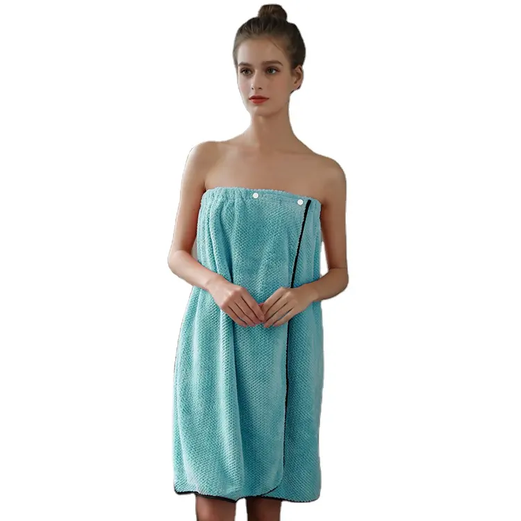 Diskon besar handuk mandi dapat dipakai wanita Microfiber gaun mandi lembut Sauna Spa tubuh jubah handuk bungkus jubah mandi kamar mandi
