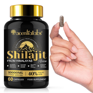 Acentiallabs toptan altın doğal organik Shilajit özü kapsül erkekler kadınlar için 10000 mg Shilajit kapsül - Product Image 2