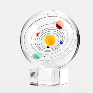 3D güneş sistemi küre lazer gravür 80mm kristal cam küre özelleştirmek görüntü kristal güneş sistemi topu - Product Image 4