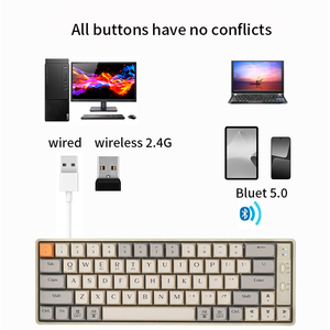 Wired Mechanical <strong>Keyboard</strong> 65 Keys USB Gaming Three Modes <strong>of</strong> Wired 2.4G Wirelessfor Desktop <strong>Computer</strong> PC Laptops <strong>Keyboard</strong> - Product Image 6
