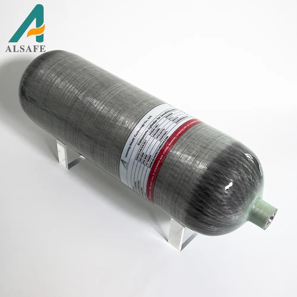 Alsafe silinder gas komposit, silinder scuba udara baru 6,8l 4500psi 30mpa serat karbon