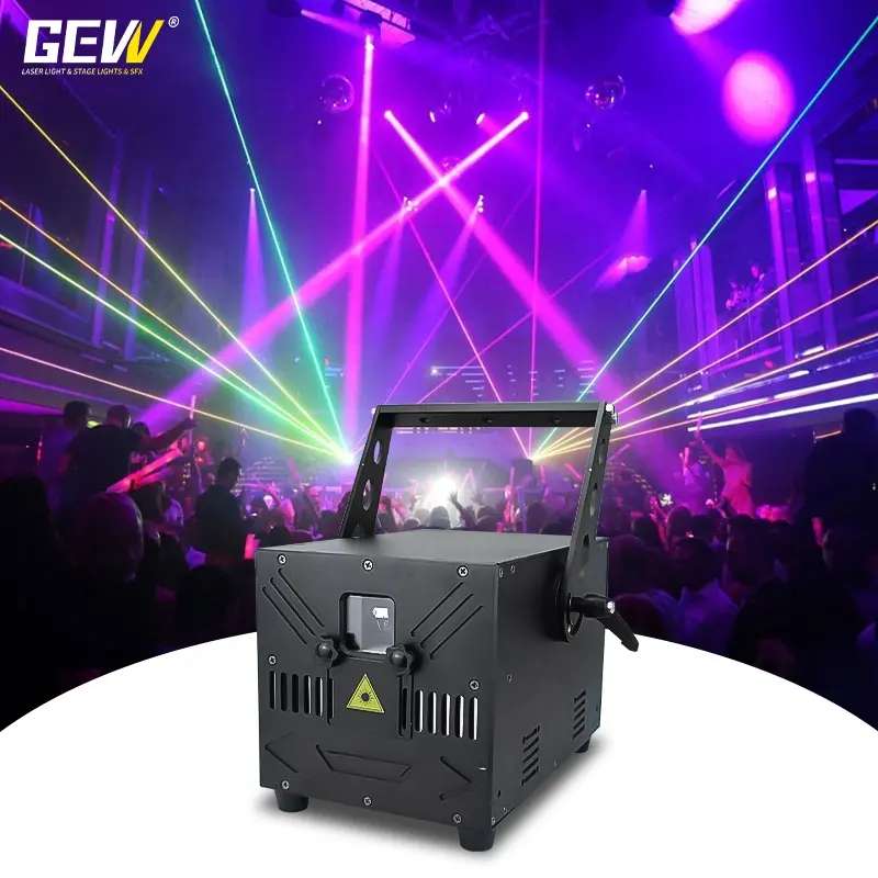 GEVV DJ Disco Party Night Club Stage Show Full Color 3W - 10W RGB Mini 3D Writing Animation Laser Light