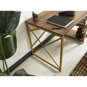 DB Furnish Home <strong>Store</strong> 47\&quot; Writing <strong>Computer</strong> Desk for Home Office Morello Gold Metal Frame with Wooden Top 2 Shelves White Color - Product Image 2