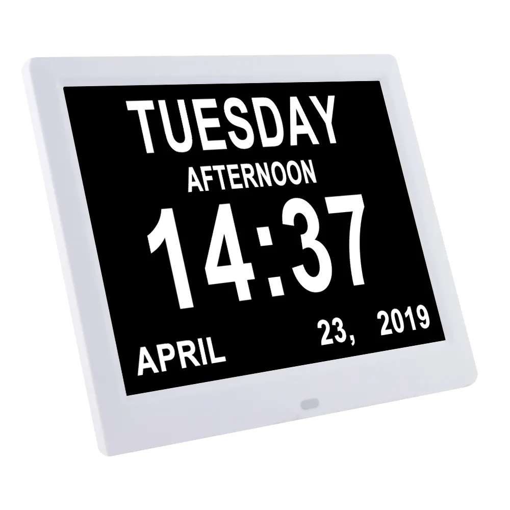 Top selling bulk DDC-8006 vision impaired electronic calendar 8.7 inch led digital clock wall mounted