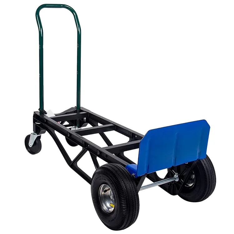 Jh-Mech Handtruckar Met Opblaasbare Wiel Duurzame Werkplaats Metalen Opvouwbare Cabriolet Handtruck Traptrolley