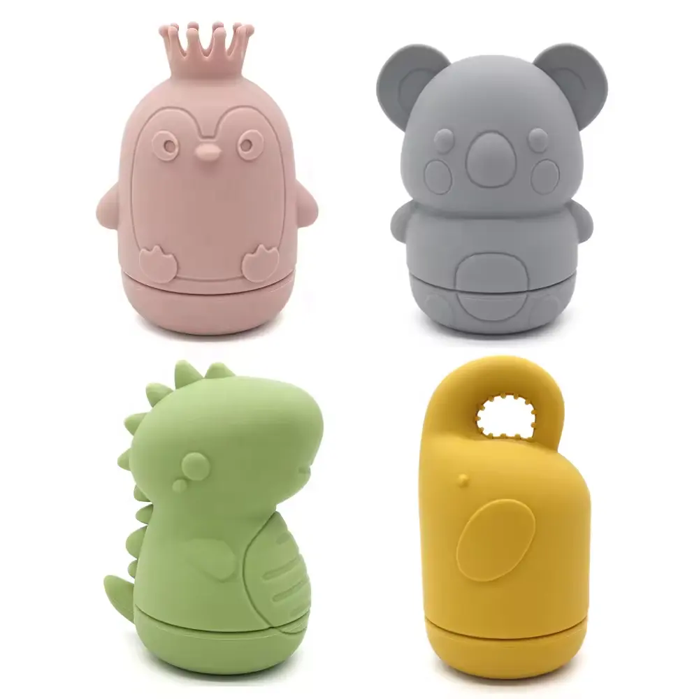 Logo personalizzato bambino in Silicone giocattoli da bagno animali in gomma acqua Squirt giocattoli per il bagno