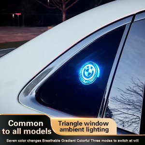 หน้าต่างสามเหลี่ยมแสงโดยรอบรถสามเหลี่ยมหน้าต่างเครื่องประดับตกแต่ง LED โลโก้แผงโคมไฟ - Product Image 2