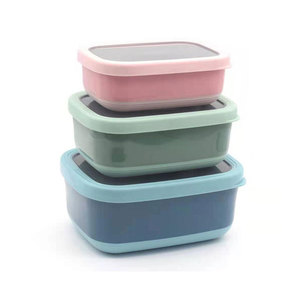 Contenedores de aperitivos de almuerzo de acero inoxidable a prueba de fugas, Juego de 3 fiambreras aptas para lavavajillas, trío anidado con tapas de silicona para guardería - Product Image 4