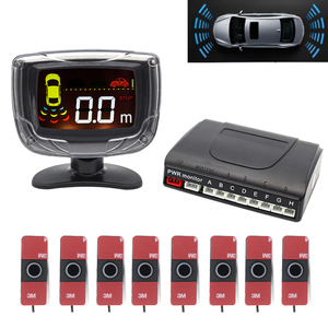 GAYINTT-Sensores de aparcamiento planos de 16,5mm, 8 sensores, pantalla LCD, zumbador, Radar de marcha atrás, sistema de asistencia de aparcamiento - Product Image 3