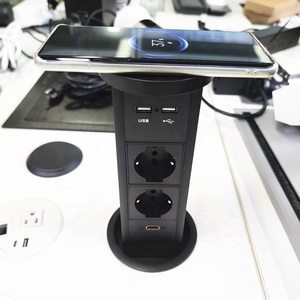 イタリアチリL型電源油圧キッチンワークトップポップアップデータワイヤレス充電ソケット/自動ポップアップカウンタートップアウトレット - Product Image 1