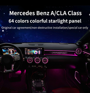 Mercedes Benz için ortam ışığı W177 W118 W247 A/B/CLA/<span class=keywords><strong>GLA</strong></span>/GLB sınıfı RGB <span class=keywords><strong>LED</strong></span> hava delikleri dekoratif lamba 64 iç aksesuarları