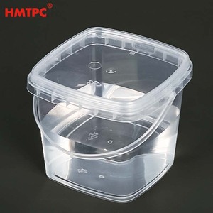 PP материал 0.3L 0.5L 1L 1.5L 2L 3L 5L прозрачное ведро Квадратный Контейнер для хранения материалов PP с крышкой и ручкой - Product Image 5