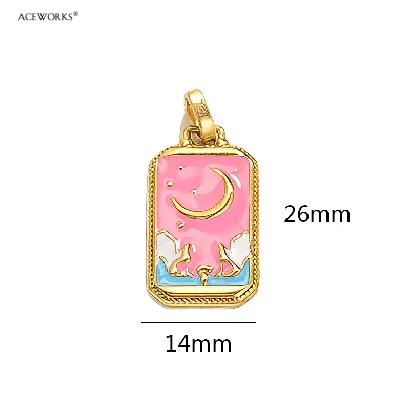 Moon & Mountains Charm (Pink Moon)