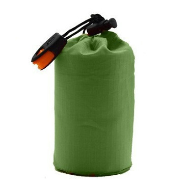 Green tote bag with whistle