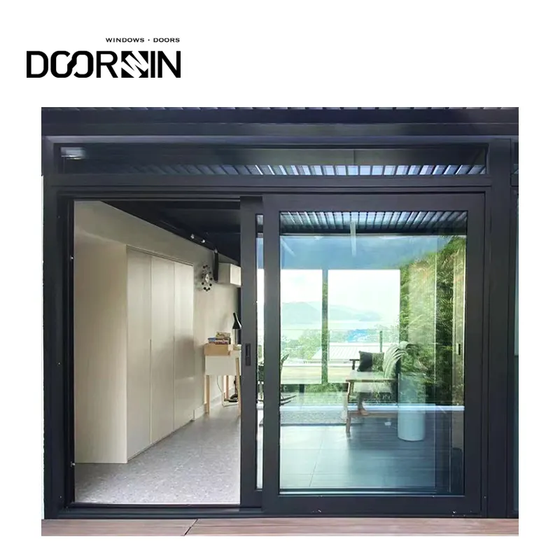 Doorwin Wholesale Price Modern Design Powder Coated Aluminium Frame Patio Door Aluminum Double Glass Sliding Door