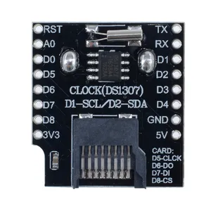 WeMos D1 Mini WiFi kurulu kart yuvası veri kaydedici kalkanı RTC DS1307 Arduino için gerçek zamanlı saat modülü