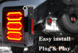 Şeffaf Lens kırmızı LED park lambaları meclisi dönüş sinyali ve yedekleme ve fren lambası, tak ve çalıştır ile uyumlu Jeep Wrangler Jk cj - Product Image 5