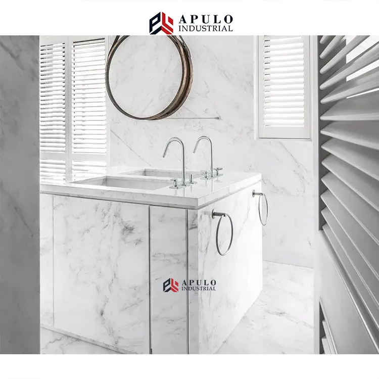 Marmo bianco di mattonelle di pavimentazione in design del bagno doccia pannelli di parete di lastre di marmo per il bagno